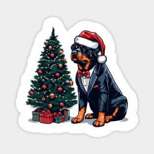 Rottweiler Dog Christmas Magnet