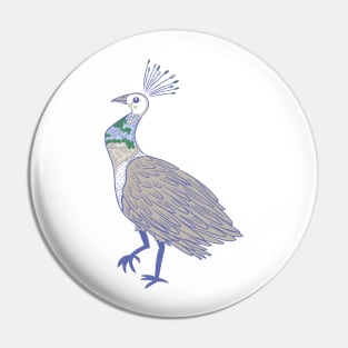 Peahen Garden Pin