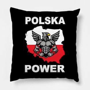 Polska Power, cool Poland design with white eagle Pillow