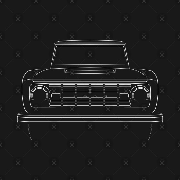 front/profile Ford Bronco - stencil, white by mal_photography