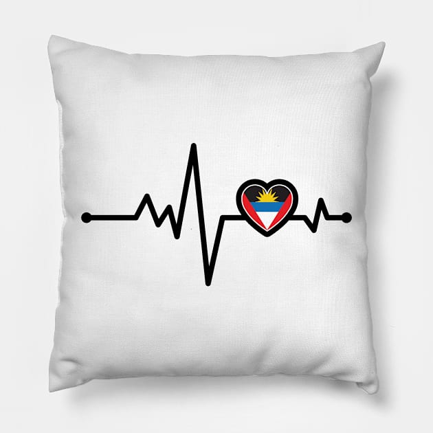 Antigua and Barbuda Heart Monitor Pillow by IslandConcepts