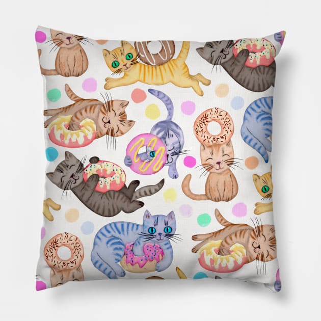 Sprinkles on Donuts and Whiskers on Kittens Pillow by micklyn