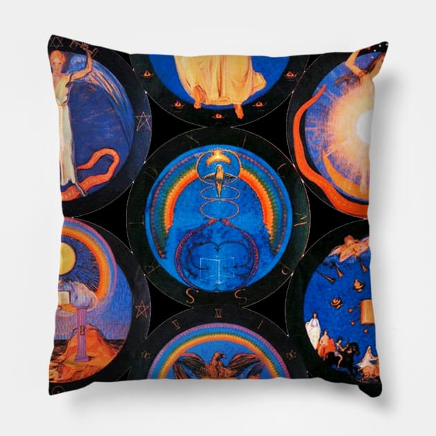 Apocalyptic Seals, magic, occult, esoteric, spiritualism, steiner, theosophy, witchcraft Pillow by AltrusianGrace