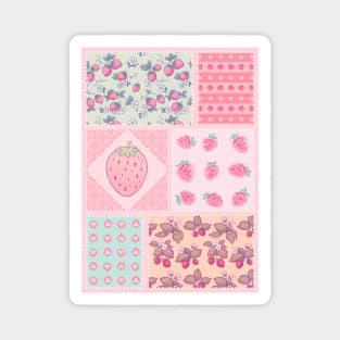 Strawberry Patchwork Magnet