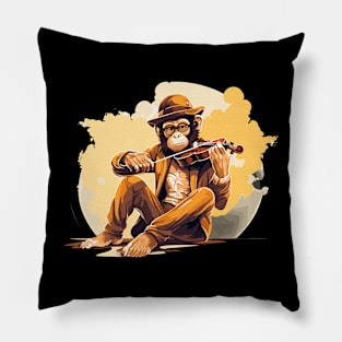 Monkey Playing Violin Pillow