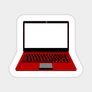 realistic laptop vector illustration in black and red color Magnet