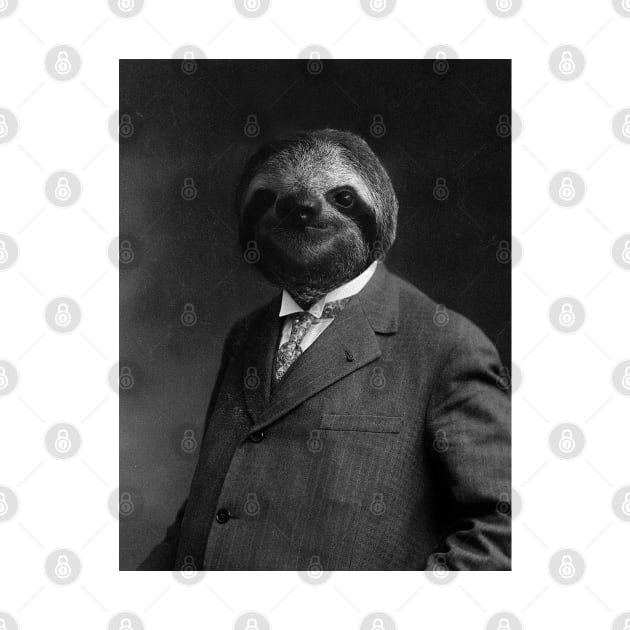 Gentleman Sloth 8# - Print / Home Decor / Wall Art / Poster / Gift / Birthday / Sloth Lover Gift / Animal print Canvas Print by luigitarini