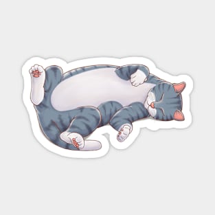 Sleepy Kitty (Grey) Magnet