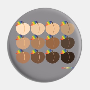 Rainbow Peach Emoji Grid Pin