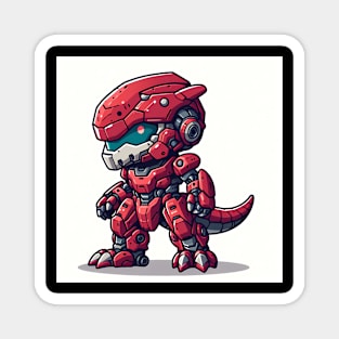 Chibi Red dinosaur robot Magnet