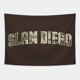 slam diego curve path green army pattern Tapestry