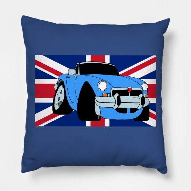 MGB Union Jack Blue Pillow by Blaze_Belushi