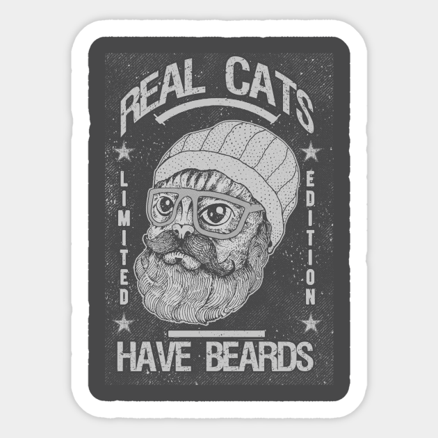 ALL CATS HAVE BEARD BW - Catshirt - Sticker