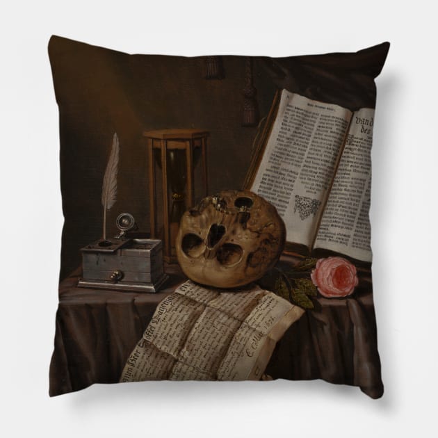 Vanitas Still Life by Edwaert Collier Pillow by Classic Art Stall