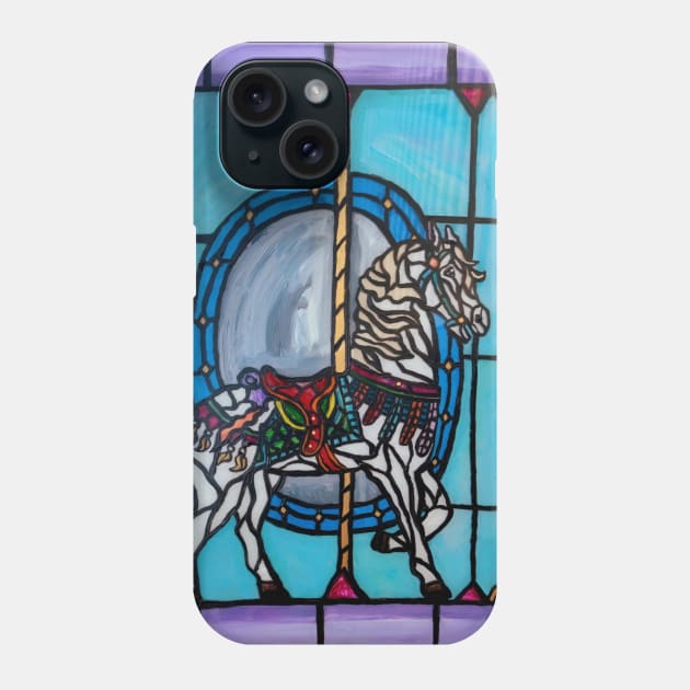 Stained Glass Carousel Horse Phone Case by Art by Deborah Camp