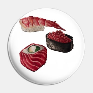 sushi watercolor Pin