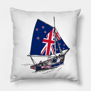 Vintage New Zealand Ship | Proud to Be Born in New Zealand Pillow