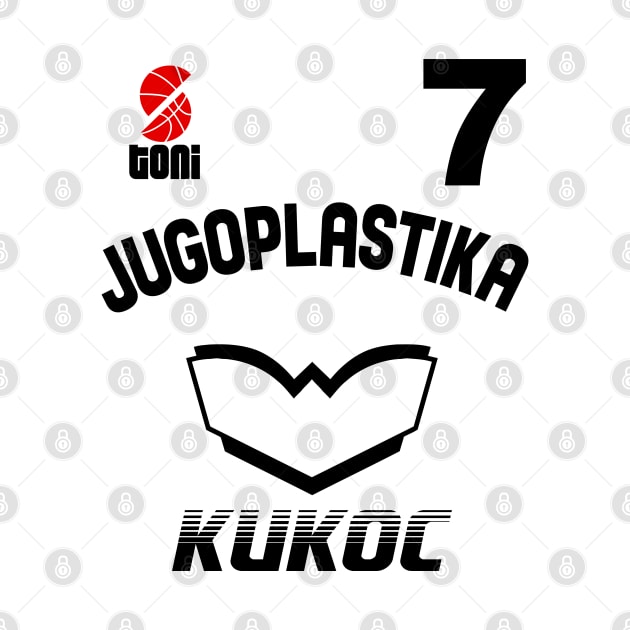 Jugoplastika Yugoslavia Croatia Retro Toni Kukoc Basketball Design by darklordpug