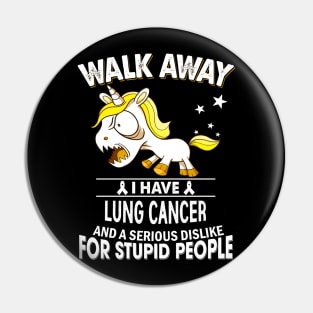 funny lung cancer grumpy unicorn warrior Pin