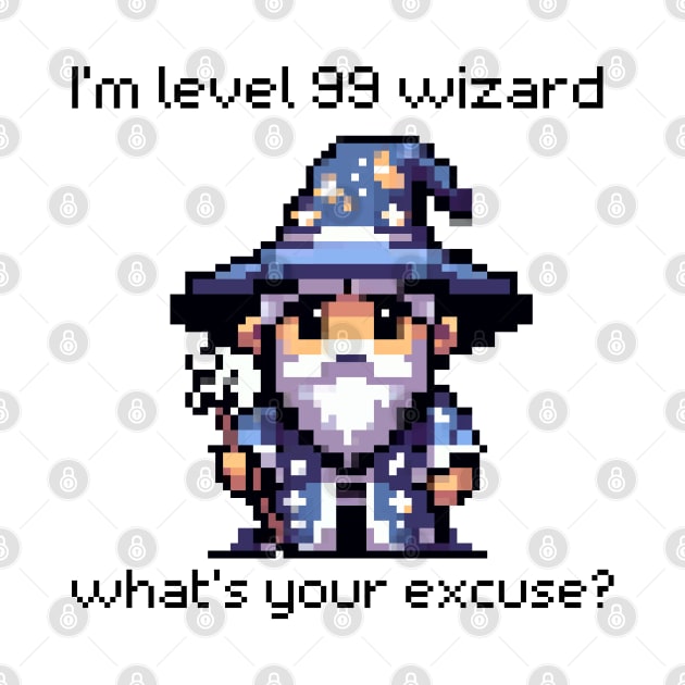 Level 99 Wizard Pixel Art by PixelArtly