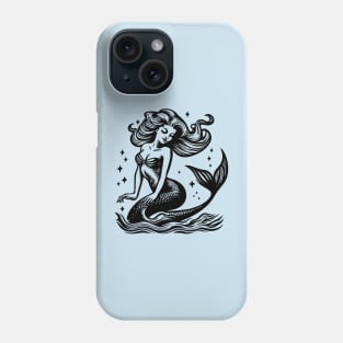 Woodcut Mermaid Phone Case