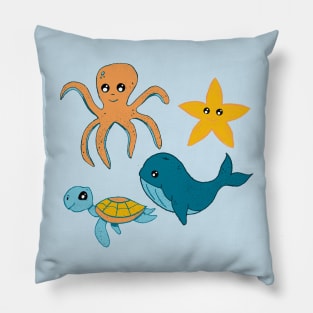 Cute Sea Creatures Pillow