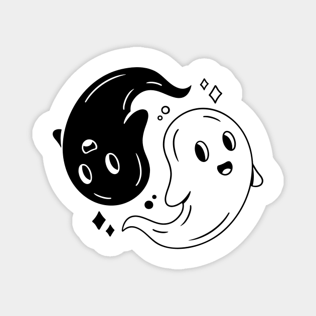 Ghost Yin Yang Magnet by LAPublicTees
