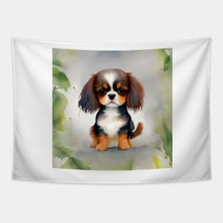 Cute Cavalier King Charles Spaniel Dog Puppy Art 3 Tapestry