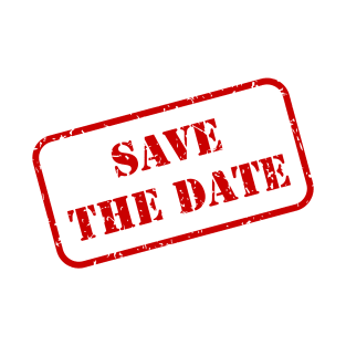 Save The Date Red Rubber Stamp Graphic T-Shirt