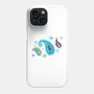 cashmere, turquoise, paisley, blue Phone Case