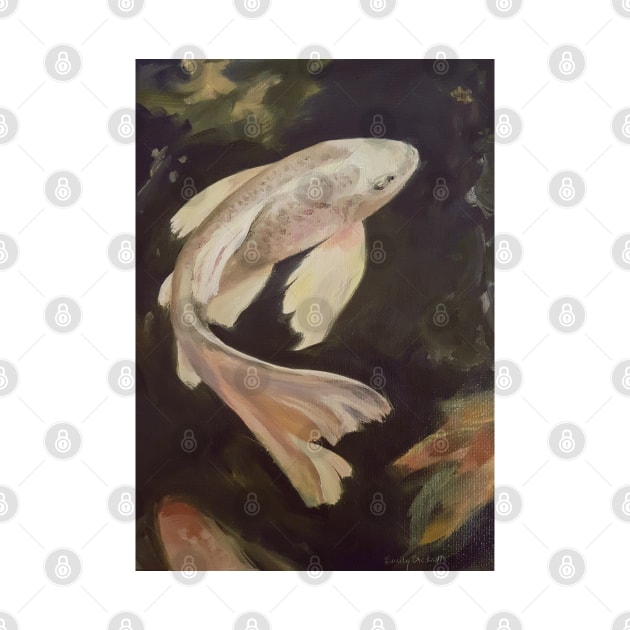 Golden Butterfly Koi Painting by EmilyBickell