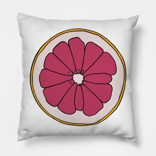 Grapefruit Slice Illustration Pillow