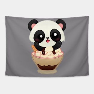 Sweet Panda Delight - Panda Ice Cream Tapestry