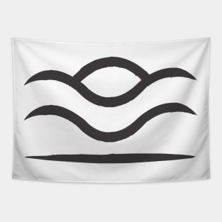 Minimalist Sun and Waves Tapestry