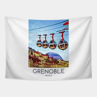 A Pop Art Travel Print of Grenoble - France Tapestry