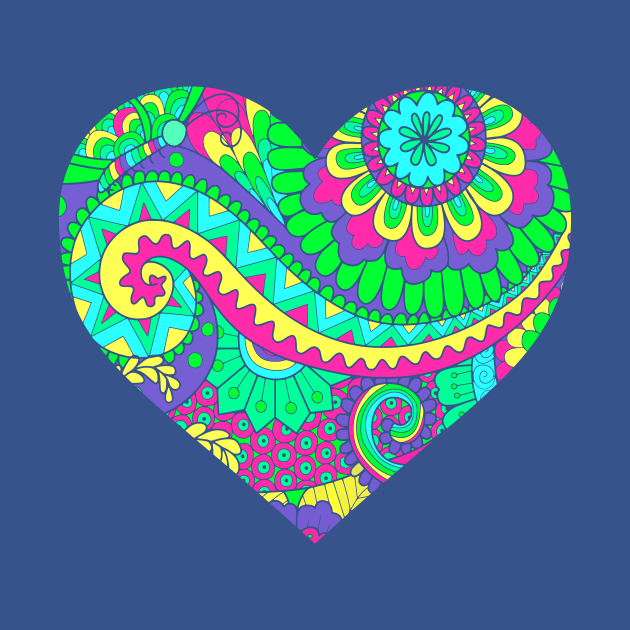 Bright and Colorful Decorative Heart by AlondraHanley