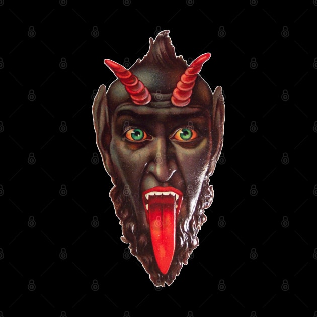 Vintage Krampus Head Goth Chistmas Demon by PUFFYP