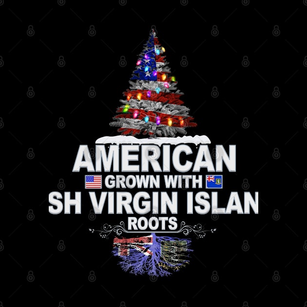 Christmas Tree  American Grown With British Virgin Islanders Roots - Gift for British Virgin Islanders From British Virgin Islands by Country Flags