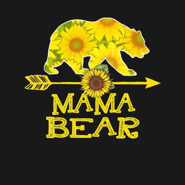 Mama Bear Sunflower T Shirt Funny Mother Father Gift by schaefersialice