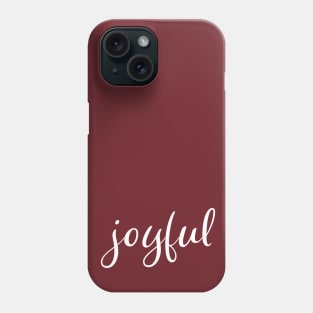 Joyful Christmas Holiday White Script Modern Trendy Red Design Phone Case