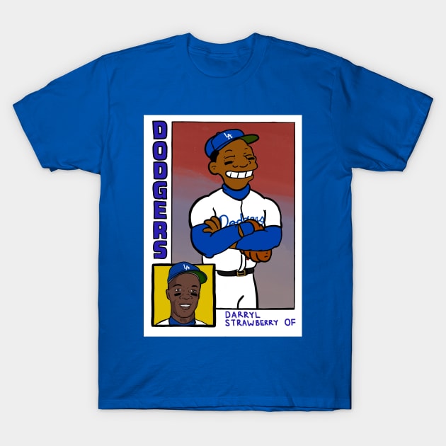 cousscards Darryl Strawberry - Homer at The Bat Simpsons La Baseball Card Tee T-Shirt T-Shirt