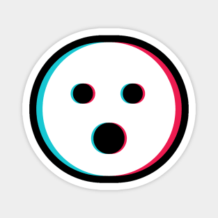 TikTok O Oh emoji smiley White Magnet