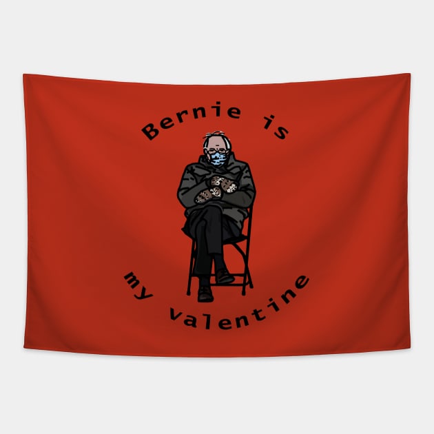 Bernie Sanders Mittens is My Funny Valentine Tapestry by ellenhenryart