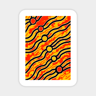 Aboriginal Art - Bush Fire Magnet