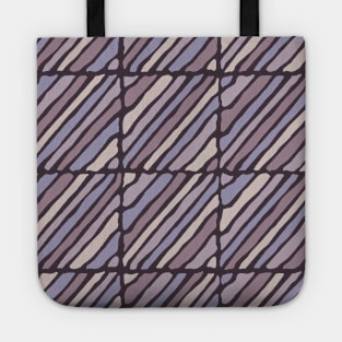 Blocks and lines (deep purple and lilac) Tote