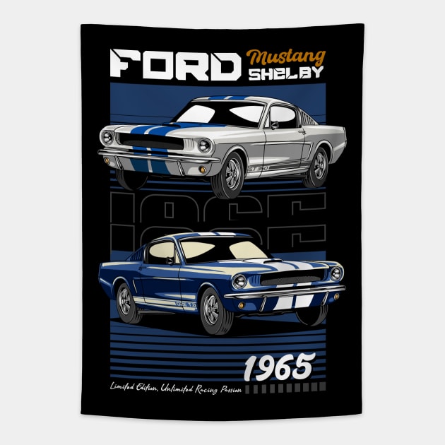 Vintage V8 GT350 Car Tapestry by milatees