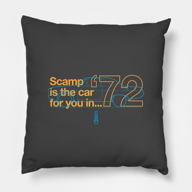 72 Valiant Scamp - The Car for You Pillow by jepegdesign