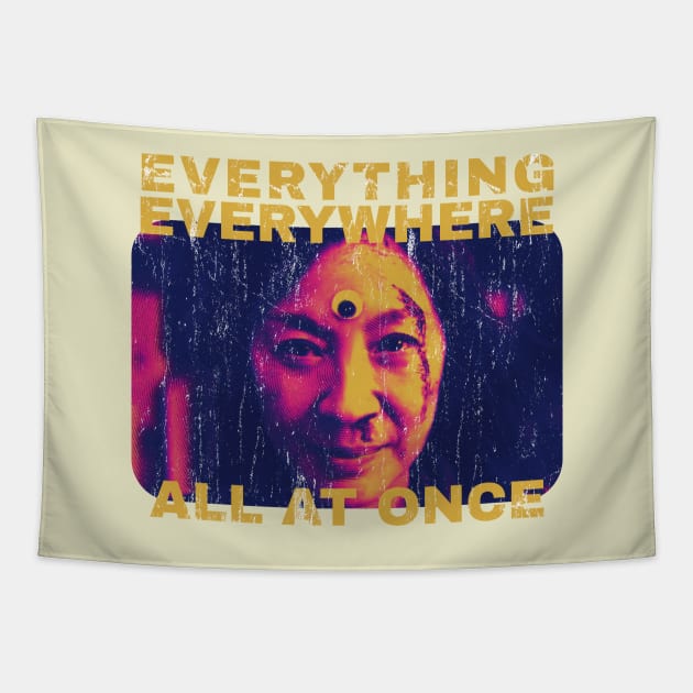 Everything Everywhere All At Once - retro purple Tapestry by HANASUISI