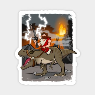 Jesus Riding Dinosaur Magnet