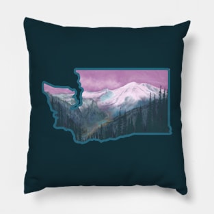 Mount Ranier Washington State Outline Pillow